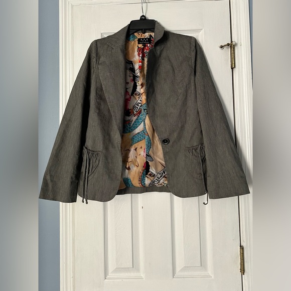 Blazer Professionnel Femme David Meister - Taille 10 - Marron - Fermeture éclair Intégrale - Occasion Très Bon état